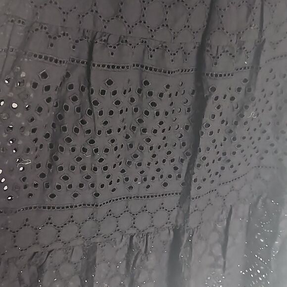 Suzy Shier Bundle 2 Piece Sleeveless Top & Eyelet Embroidery Maxi Skirt XS Black - Picture 6 of 16